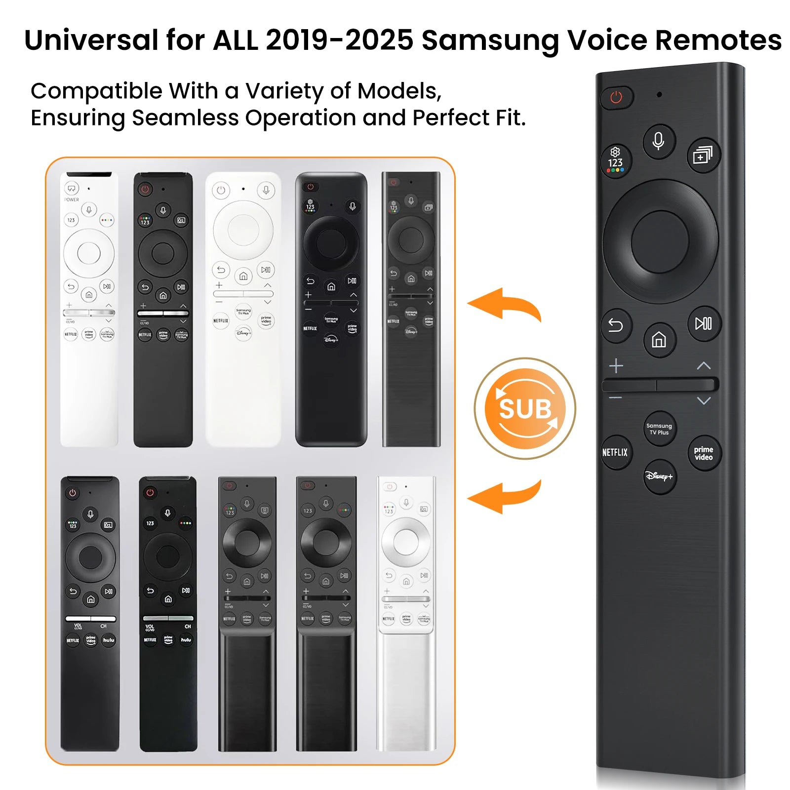 for Samsung TV Remote with Voice Control - Replacement for 2018-2026 Samsung Smart TVs (Frame/QLED/Crystal), No Solarcell