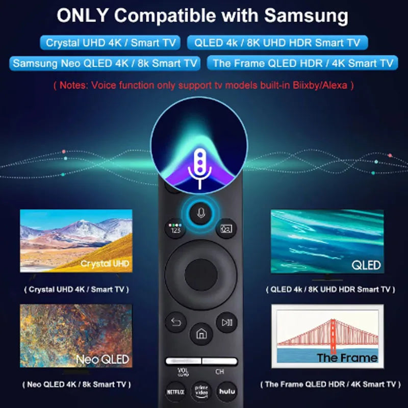 Universal BN59 Replacement Voice Remote Control for Samsung Smart TV with Voice Function Compatible with QLED LED LCD Models