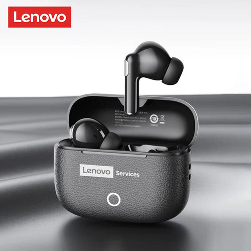 Choice Lenovo Gaming Earphones Wireless Bluetooth 6.0 Headphones Leather Texture Business Headset HD Calling ANC Noise LE221