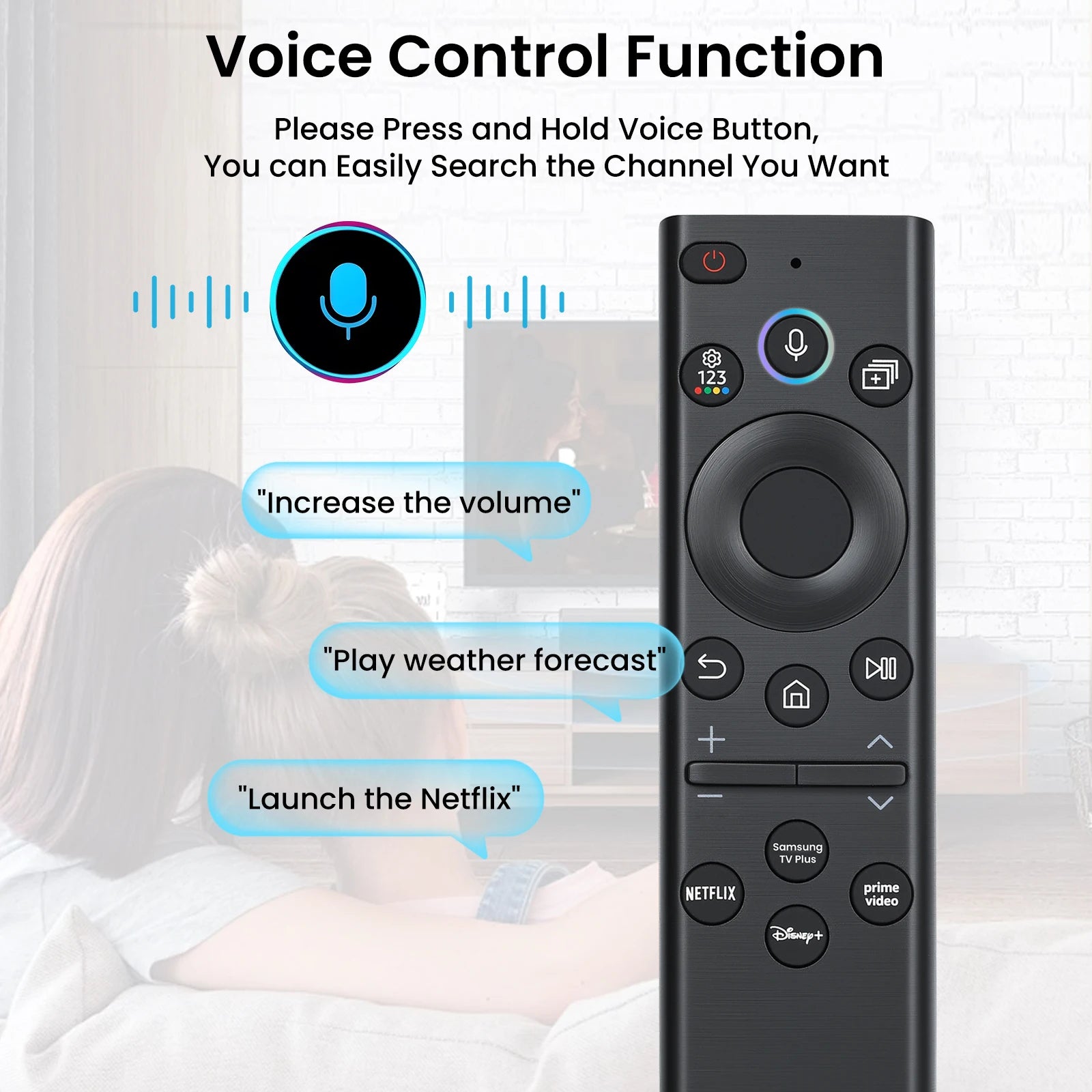 for Samsung TV Remote with Voice Control - Replacement for 2018-2026 Samsung Smart TVs (Frame/QLED/Crystal), No Solarcell